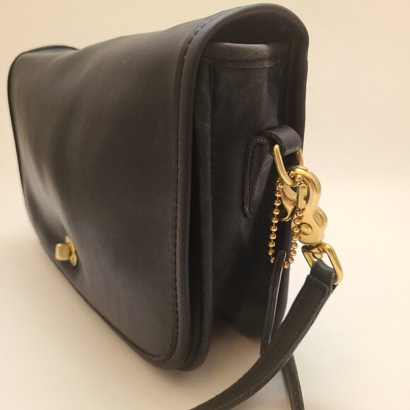 Vintage 90s Black Coach 9635 Convertible Clutch Removable Shoulder Strap - Picture 4 of 13
